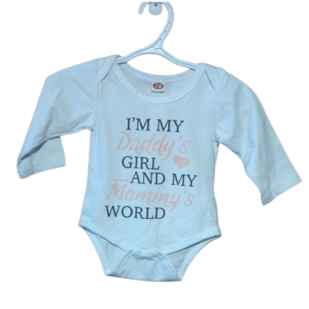Size 0-3 Baby girls Graphic print long sleeve Onesie